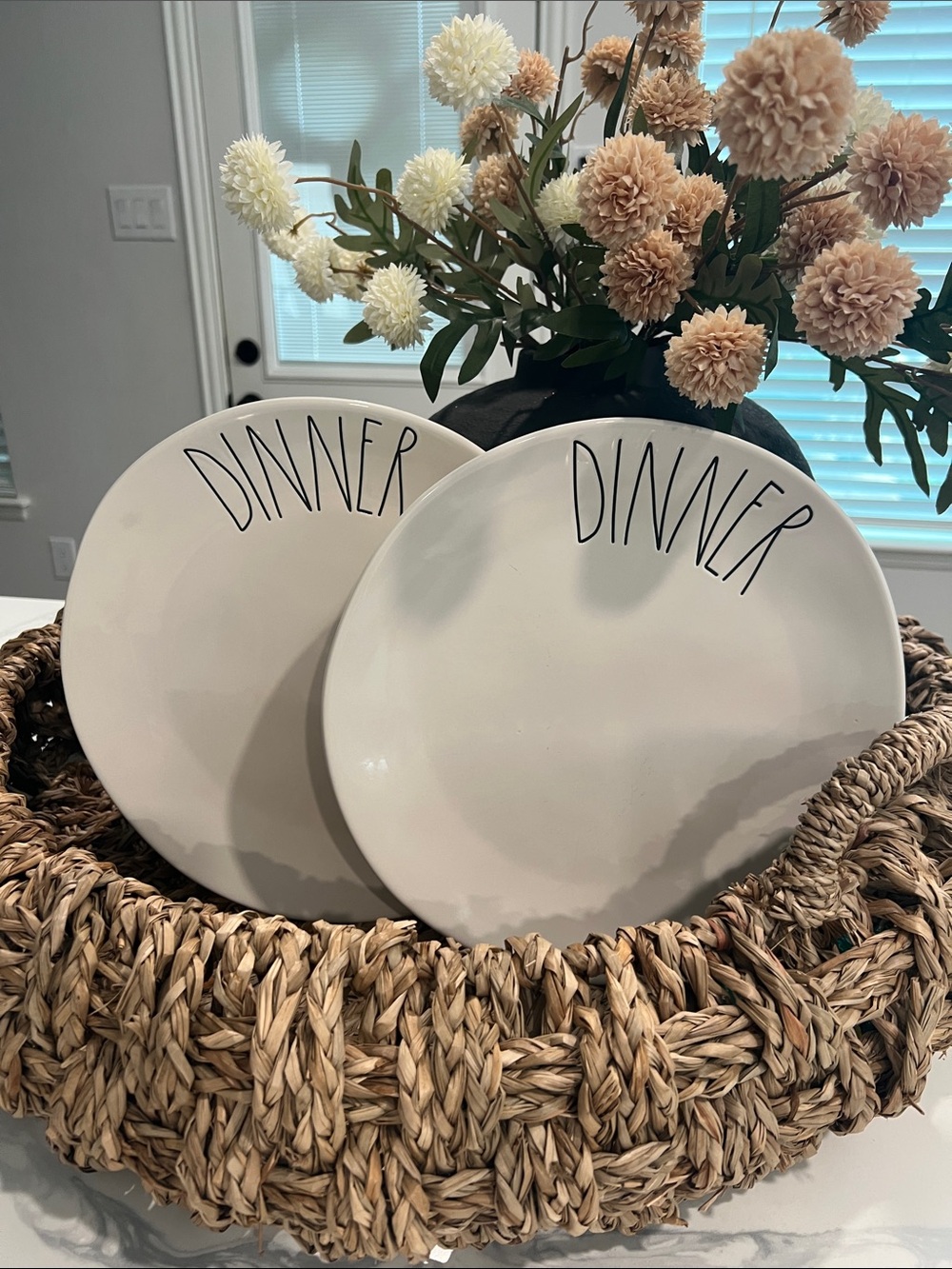 Rae Dunn 2pc large DINNER Plates..